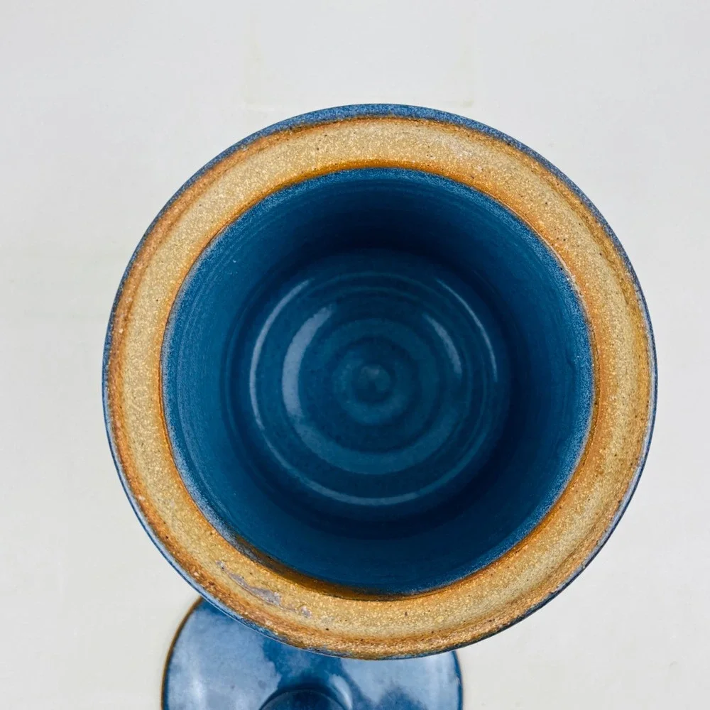 Down to Earth Pottery Canister Blue Stoneware My Grace Is Sufficient II Cor 12:9